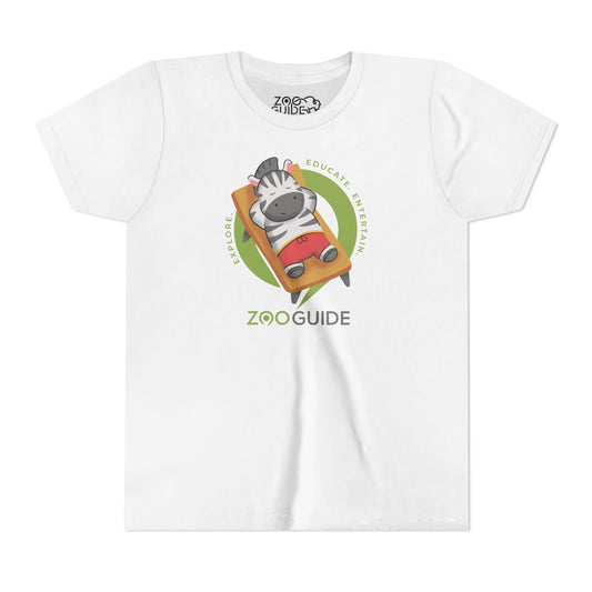 Zebra Sunbathing in Zoo Guide™ Waypoint Icon Youth Tee Shirt by Zoo Guide™