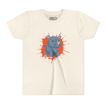 Rhino Color Splash Youth Tee Shirt by Zoo Guide™