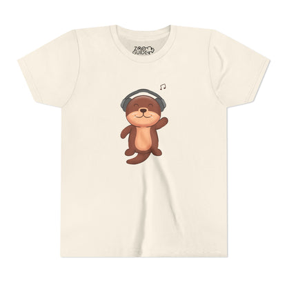 Asian Small Clawed Otter Jammin' Youth Tee Shirt by Zoo Guide™