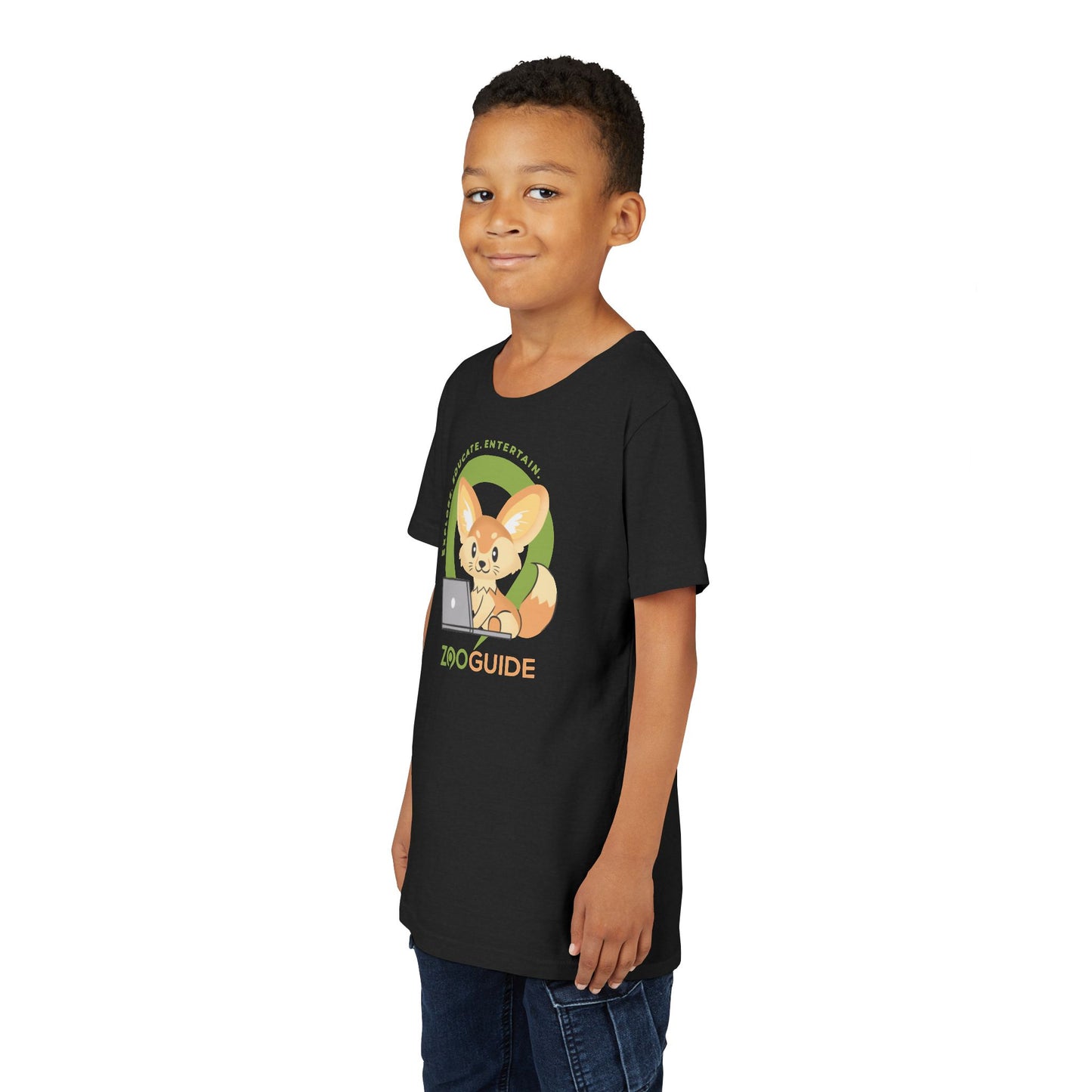 Fennec Fox on Laptop in Zoo Guide™ Waypoint Icon Youth Tee Shirt by Zoo Guide™