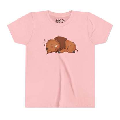 American Bison Sleeping Youth Tee Shirt by Zoo Guide™