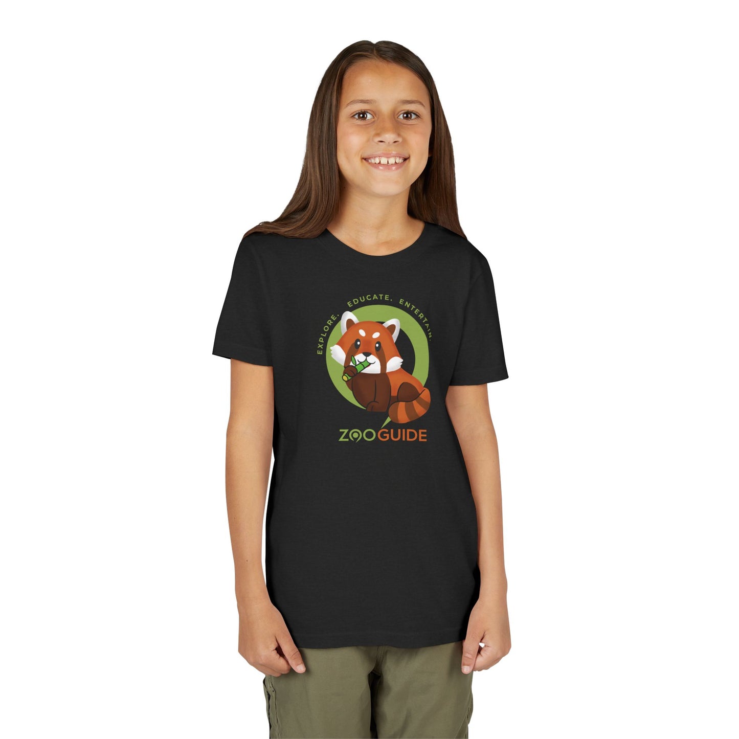 Red Panda Eating Bamboo in Zoo Guide™ Waypoint Icon Youth Tee Shirt by Zoo Guide™