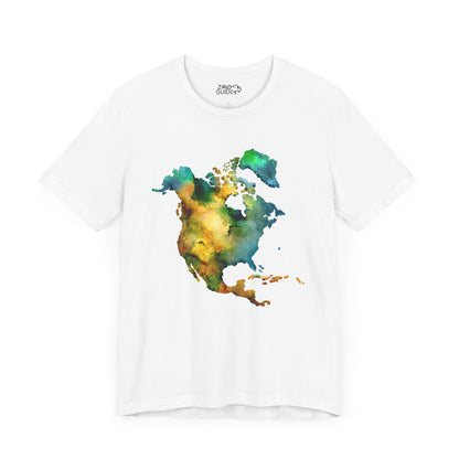 North America Map Adult Unisex Tee Shirt by Zoo Guide™