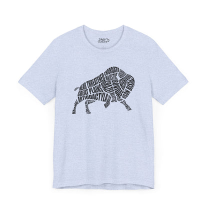 Bison Word Art Adult Unisex Short Sleeve Tee