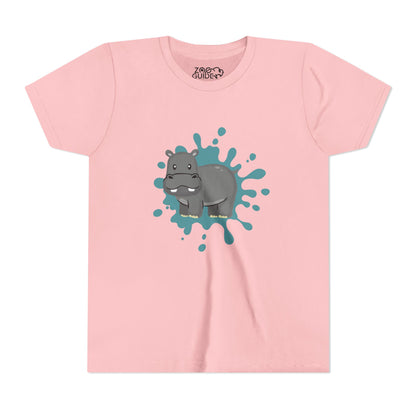 Hippo Color Splash Youth Tee Shirt by Zoo Guide™