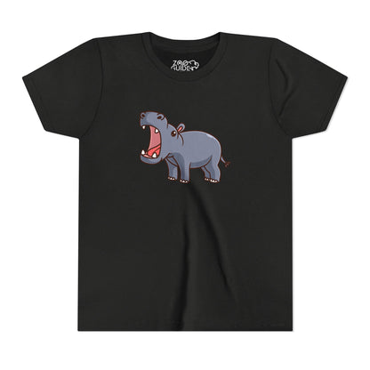 Open Mouth Hippo Kawaii Style Youth Tee Shirt by Zoo Guide™