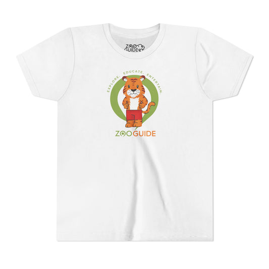 Tiger in Shorts in Zoo Guide™ Waypoint Icon Youth Tee Shirt by Zoo Guide™