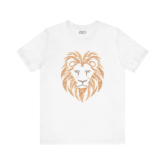 Lion Head Word Art Adult Unisex Short Sleeve Tee