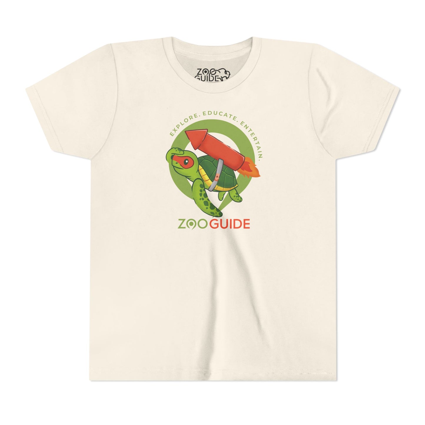 Sea Turtle on Rocket in Zoo Guide™ Waypoint Icon Youth Tee Shirt by Zoo Guide™