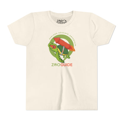 Sea Turtle on Rocket in Zoo Guide™ Waypoint Icon Youth Tee Shirt by Zoo Guide™