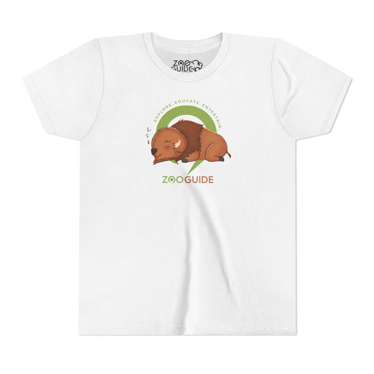 Bison Sleeping in Zoo Guide™ Waypoint Icon Youth Tee Shirt by Zoo Guide™