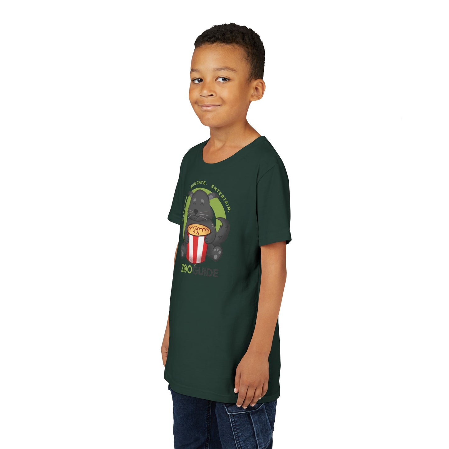 Binturong Eating Popcorn in Zoo Guide™ Waypoint Icon Youth Tee Shirt by Zoo Guide™