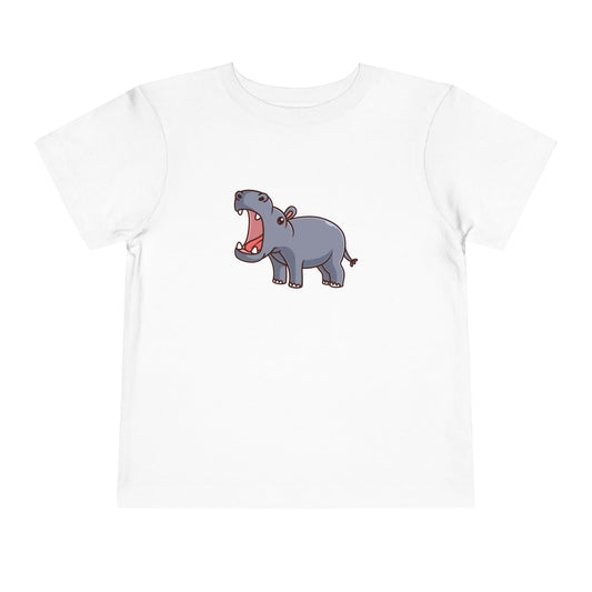 Open Mouth Hippo Kawaii Style Toddler Tee Shirt by Zoo Guide™