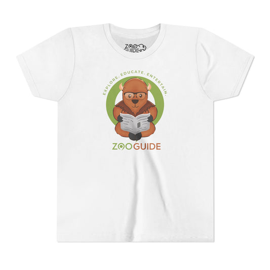 American Bison Reading in Zoo Guide™ Waypoint Icon Youth Tee Shirt by Zoo Guide™