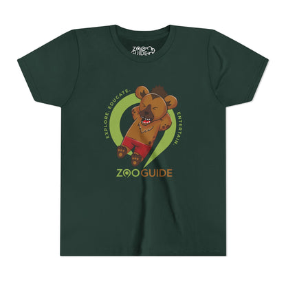 Laughing Spotted Hyena with Bone in Zoo Guide™ Waypoint Icon Youth Tee Shirt by Zoo Guide™