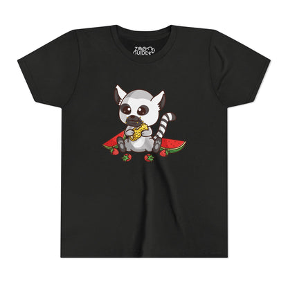 Ring Tailed Lemur Snackin' Kawaii Style Youth Tee Shirt by Zoo Guide™