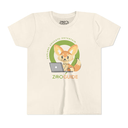 Fennec Fox on Laptop in Zoo Guide™ Waypoint Icon Youth Tee Shirt by Zoo Guide™