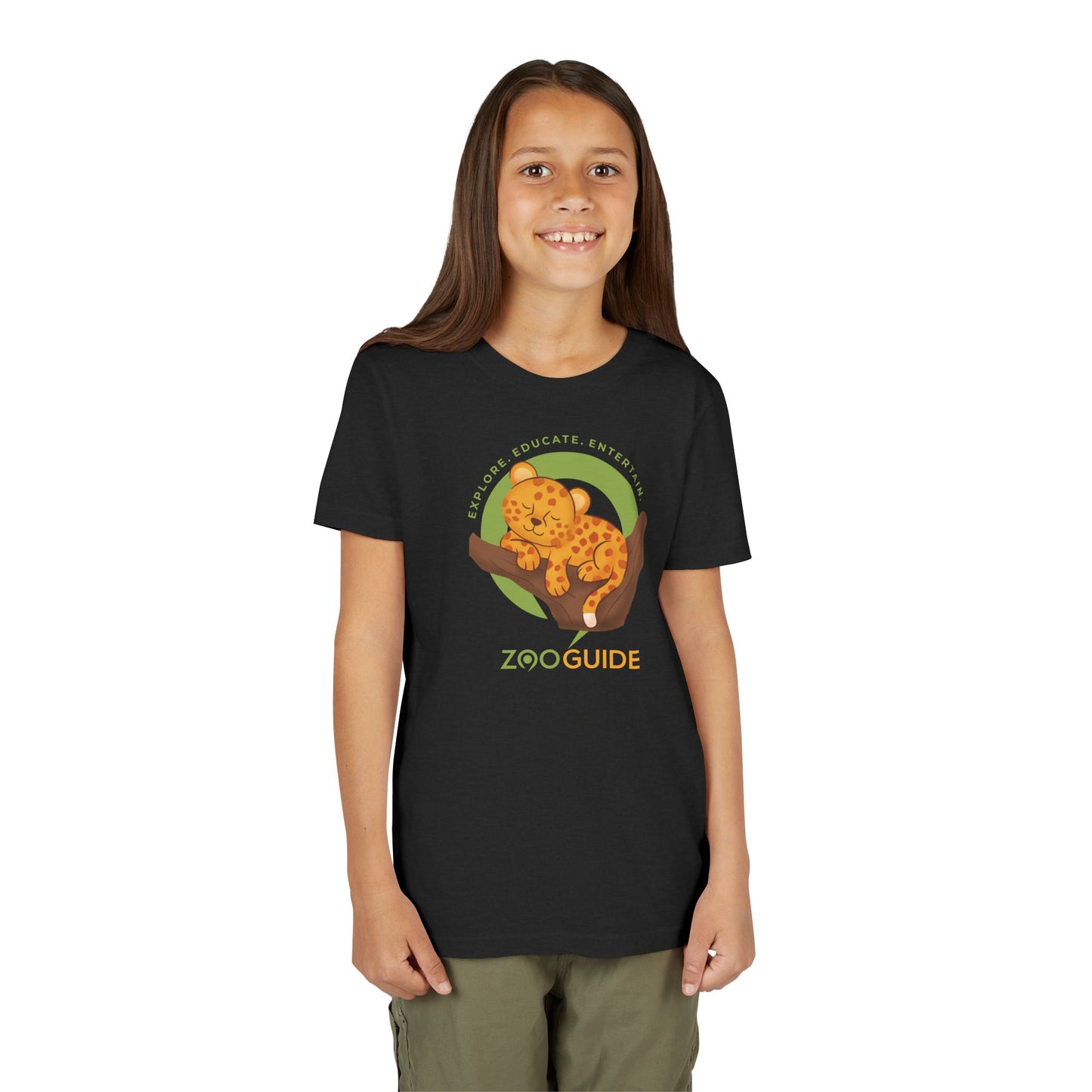 African Leopard in Tree in Zoo Guide™ Waypoint Icon Youth Tee Shirt by Zoo Guide™