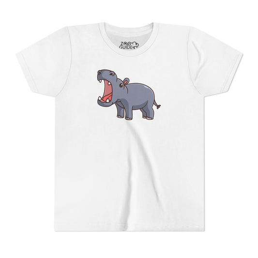 Open Mouth Hippo Kawaii Style Youth Tee Shirt by Zoo Guide™