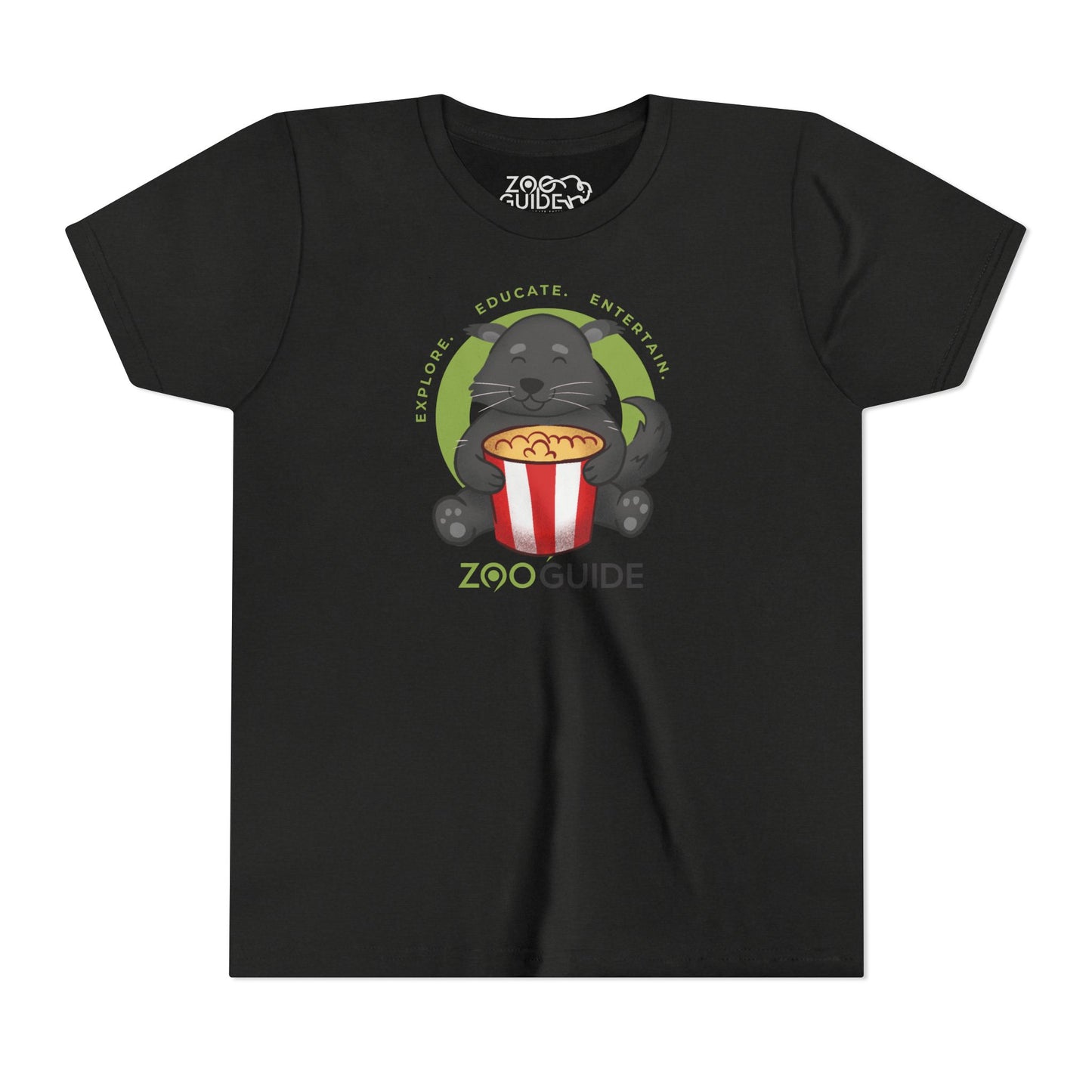 Binturong Eating Popcorn in Zoo Guide™ Waypoint Icon Youth Tee Shirt by Zoo Guide™