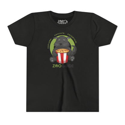 Binturong Eating Popcorn in Zoo Guide™ Waypoint Icon Youth Tee Shirt by Zoo Guide™