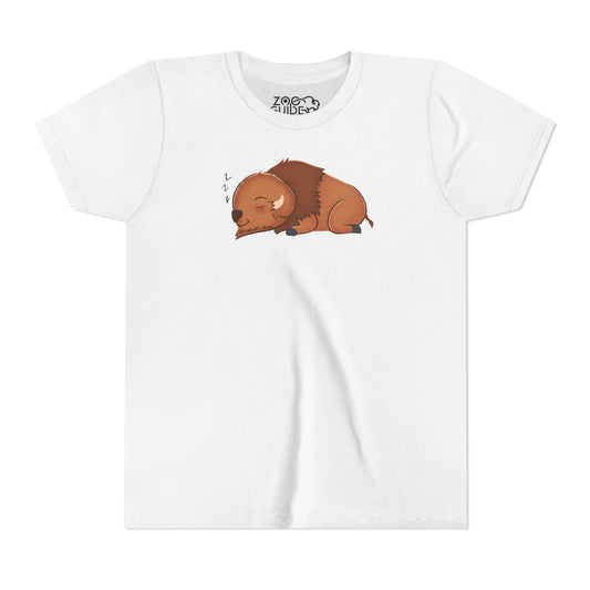 American Bison Sleeping Youth Tee Shirt by Zoo Guide™