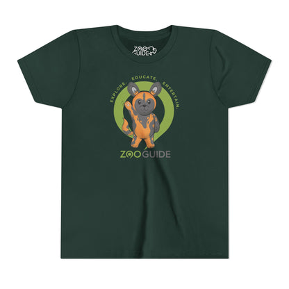 African Painted Dog Waving in Zoo Guide™ Waypoint Icon Youth Tee Shirt by Zoo Guide™