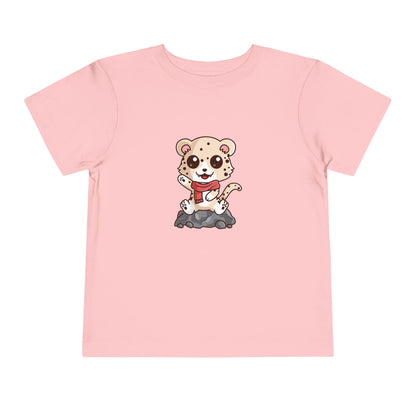 Snow Leopard Kawaii Style Toddler Tee Shirt by Zoo Guide™