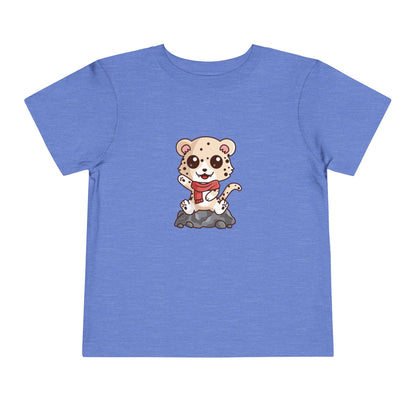 Snow Leopard Kawaii Style Toddler Tee Shirt by Zoo Guide™