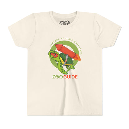 Sea Turtle on Rocket in Zoo Guide™ Waypoint Icon Youth Tee Shirt by Zoo Guide™