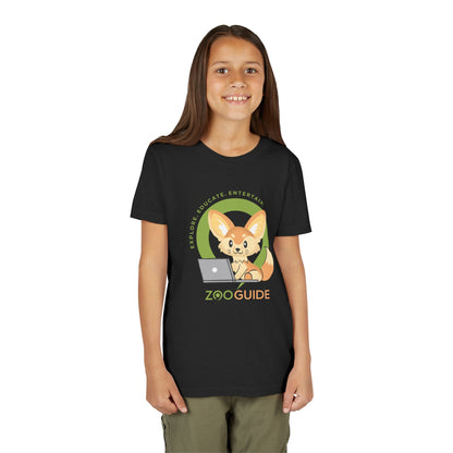Fennec Fox on Laptop in Zoo Guide™ Waypoint Icon Youth Tee Shirt by Zoo Guide™