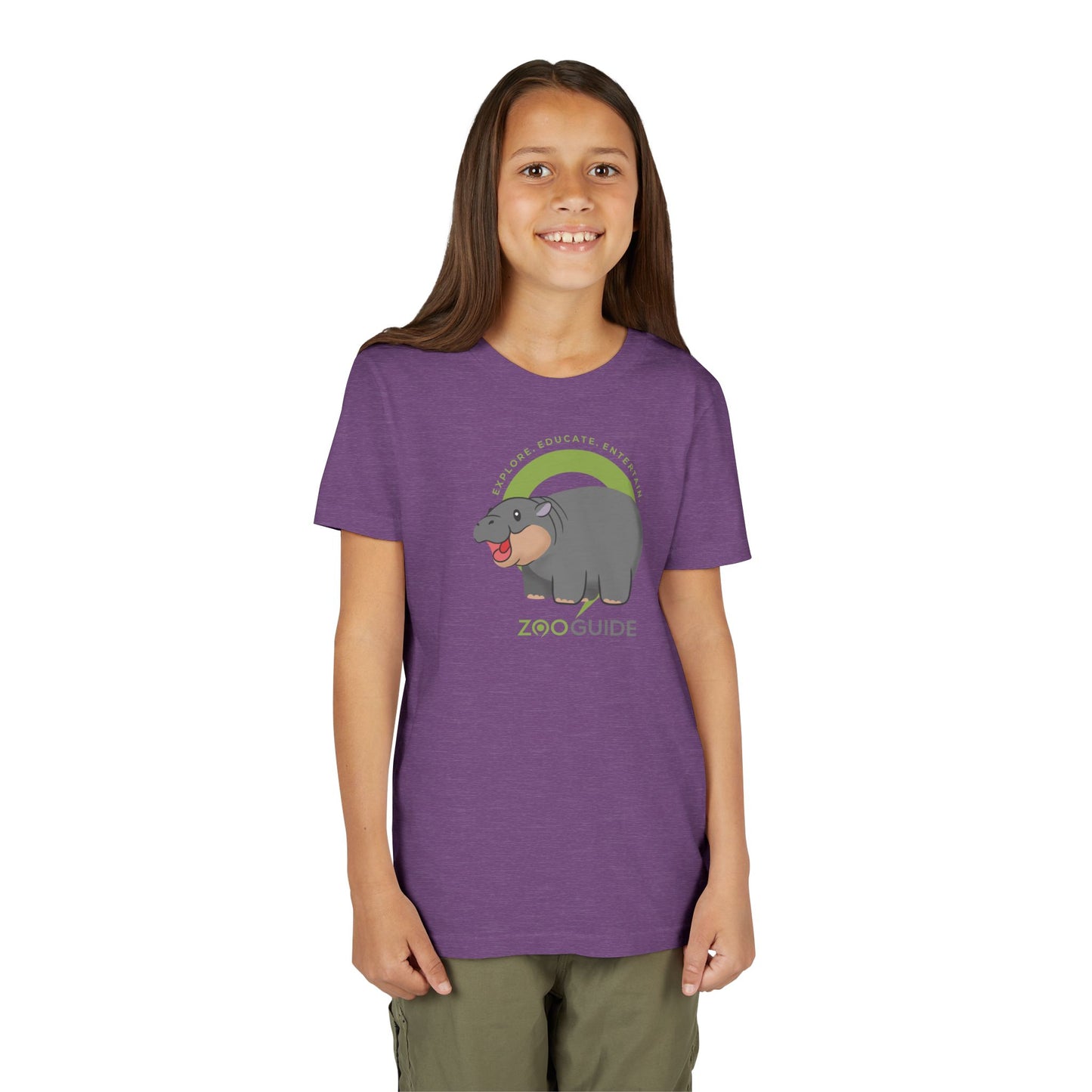 Pygmy Hippo Open Mouth in Zoo Guide™ Waypoint Icon Youth Tee Shirt by Zoo Guide™