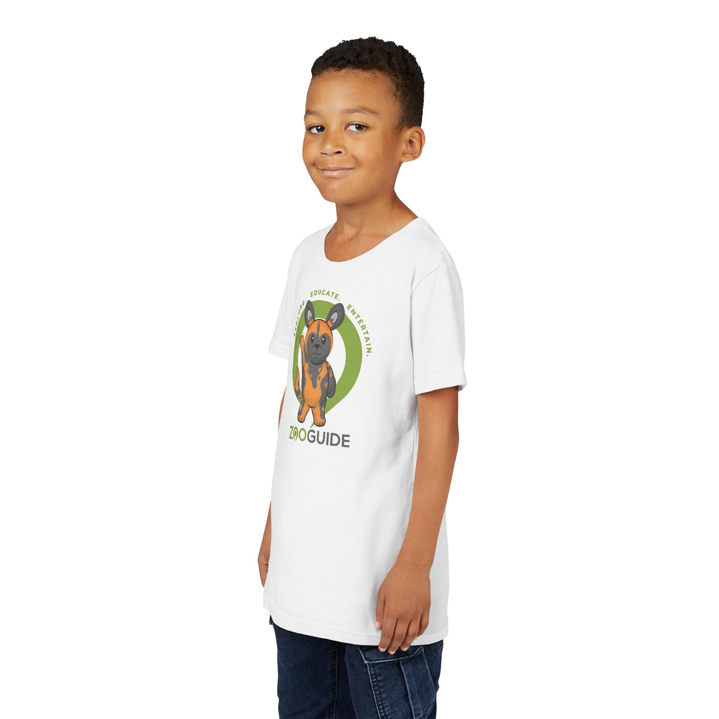 African Painted Dog Waving in Zoo Guide™ Waypoint Icon Youth Tee Shirt by Zoo Guide™