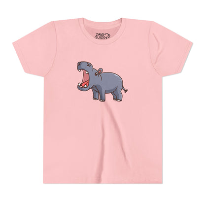 Open Mouth Hippo Kawaii Style Youth Tee Shirt by Zoo Guide™