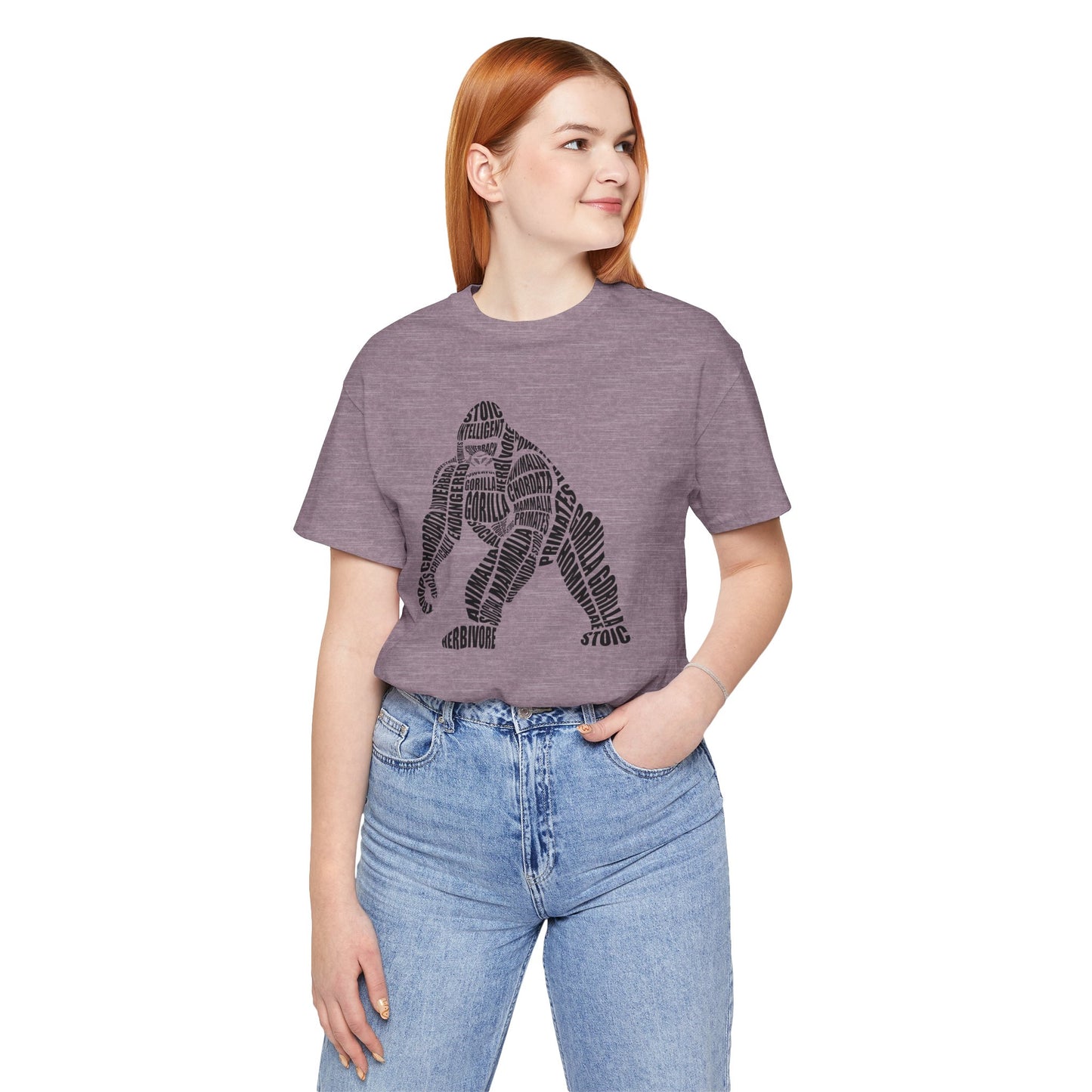 Gorilla Word Art Adult Unisex Short Sleeve Tee by Zoo Guide™