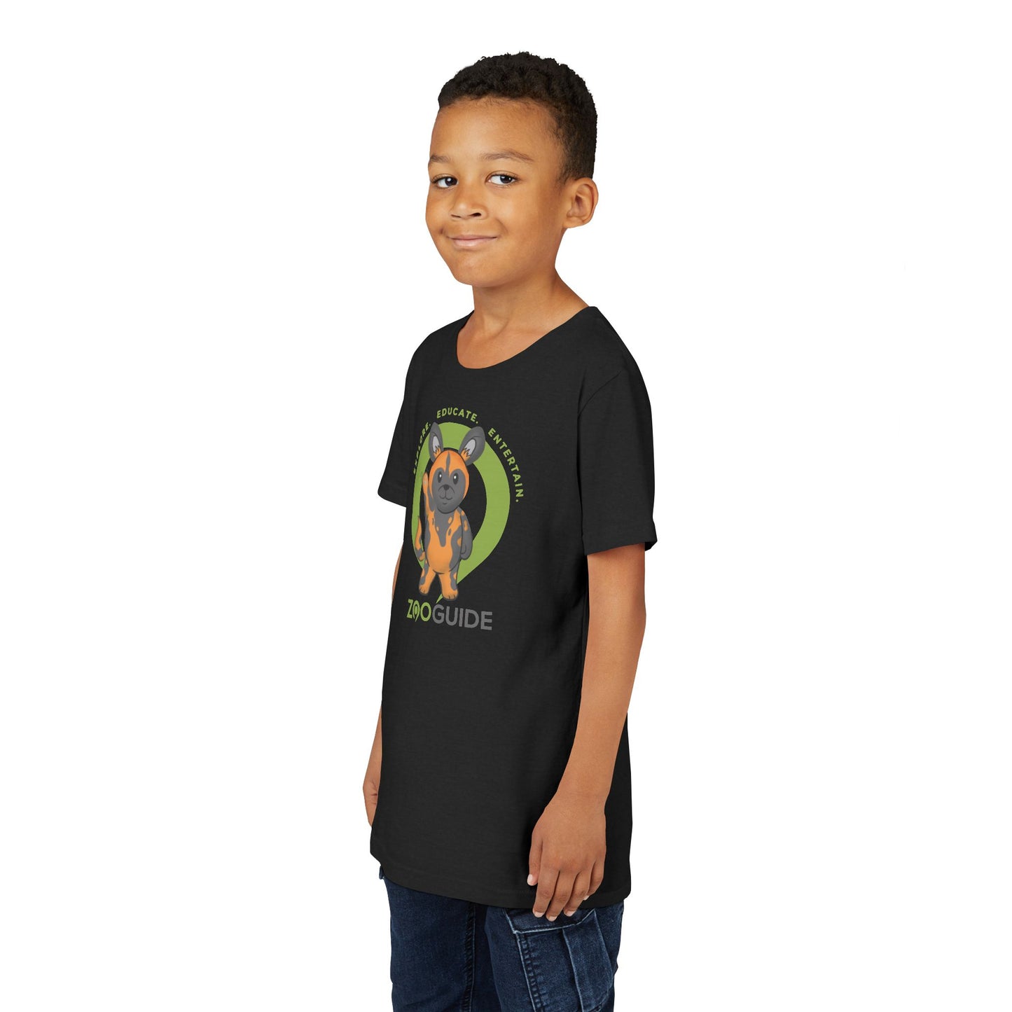 African Painted Dog Waving in Zoo Guide™ Waypoint Icon Youth Tee Shirt by Zoo Guide™