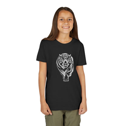 Tiger Word Art Youth Tee Shirt by Zoo Guide™