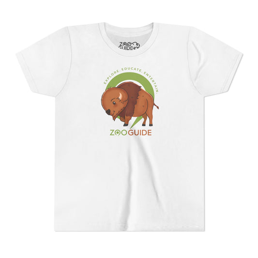 American Bison in Zoo Guide™ Waypoint Icon Youth Tee Shirt by Zoo Guide™