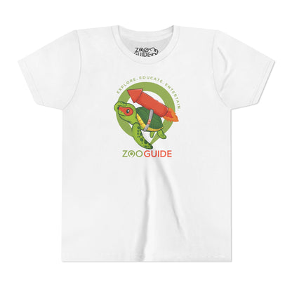 Sea Turtle on Rocket in Zoo Guide™ Waypoint Icon Youth Tee Shirt by Zoo Guide™