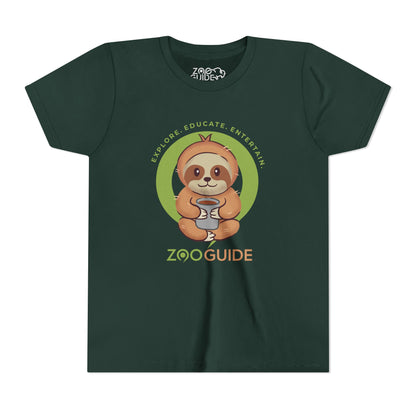Sloth Drinking from Cup in Zoo Guide™ Waypoint Icon Youth Tee Shirt by Zoo Guide™