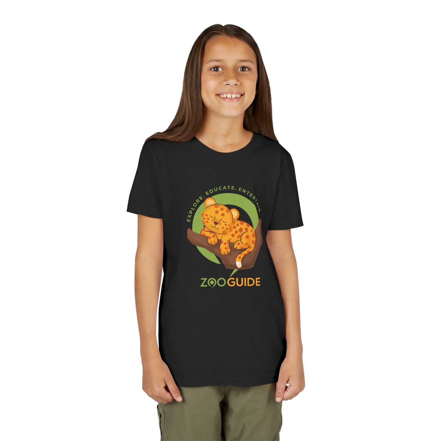 African Leopard in Tree in Zoo Guide™ Waypoint Icon Youth Tee Shirt by Zoo Guide™