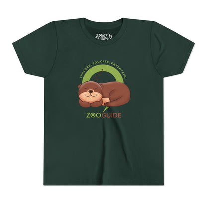 Asian Small Clawed Otter Sleepin' in Zoo Guide™ Waypoint Icon Youth Tee Shirt by Zoo Guide™
