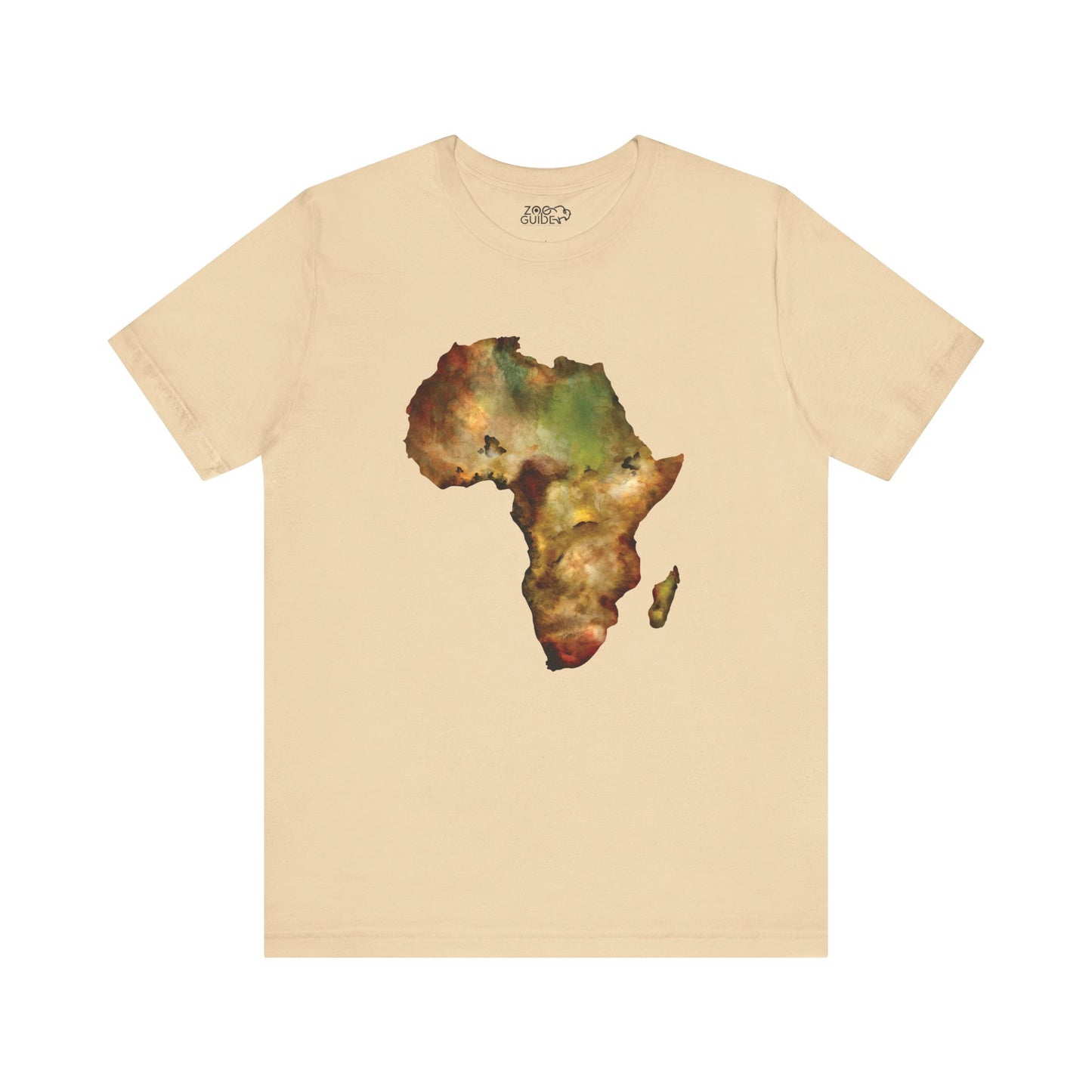 Africa Map Adult Unisex Tee Shirt by Zoo Guide™