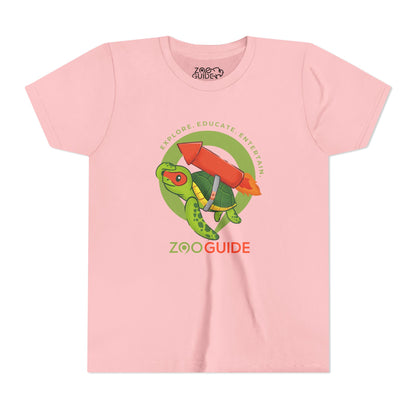Sea Turtle on Rocket in Zoo Guide™ Waypoint Icon Youth Tee Shirt by Zoo Guide™
