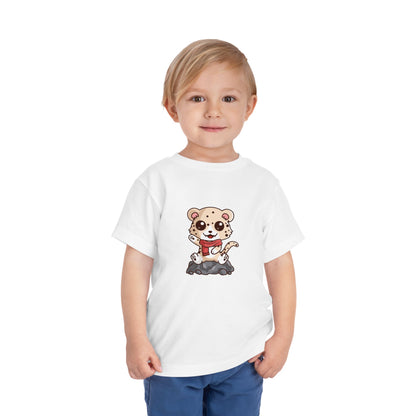 Snow Leopard Kawaii Style Toddler Tee Shirt by Zoo Guide™