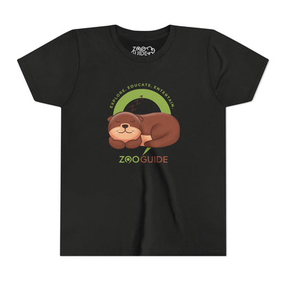 Asian Small Clawed Otter Sleepin' in Zoo Guide™ Waypoint Icon Youth Tee Shirt by Zoo Guide™