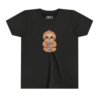 Sloth Drinking from Cup Youth Tee Shirt by Zoo Guide™