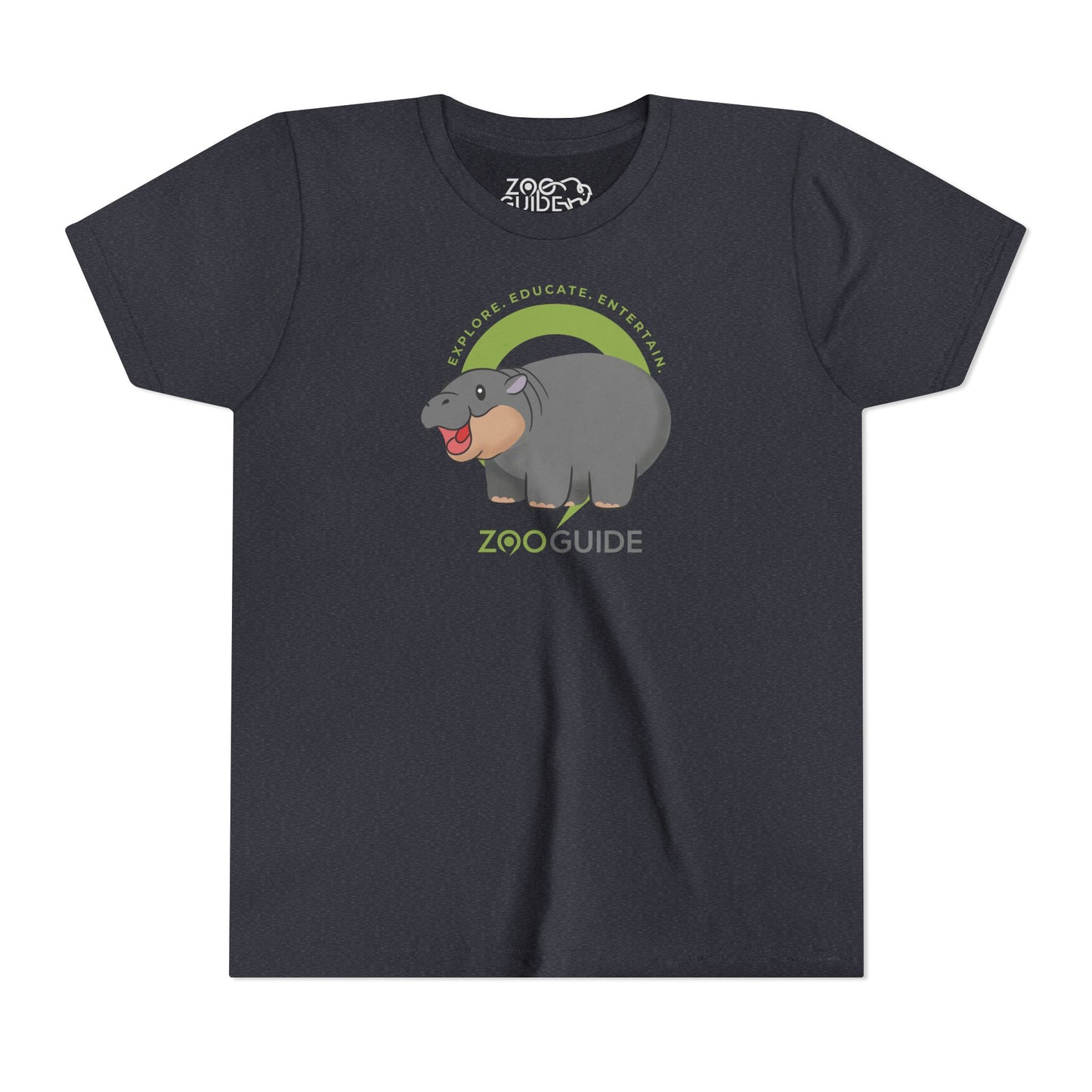 Pygmy Hippo Open Mouth in Zoo Guide™ Waypoint Icon Youth Tee Shirt by Zoo Guide™