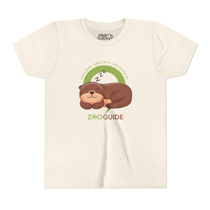 Asian Small Clawed Otter Sleepin' in Zoo Guide™ Waypoint Icon Youth Tee Shirt by Zoo Guide™