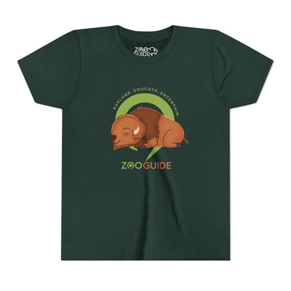 Bison Sleeping in Zoo Guide™ Waypoint Icon Youth Tee Shirt by Zoo Guide™